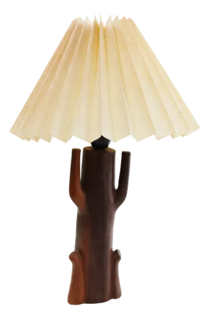 Danish Handmade Cactus Wood Table Lamp, 1960s
