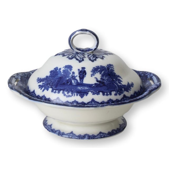 Early 20th Century 1920s Doulton Watteau Covered Dish For Sale - Image 5 of 9