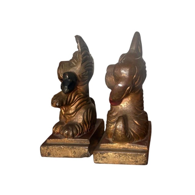 Armor Bronze Armor Bronze Co. Scottie Dog Bookends Set Statue Set For Sale - Image 4 of 9