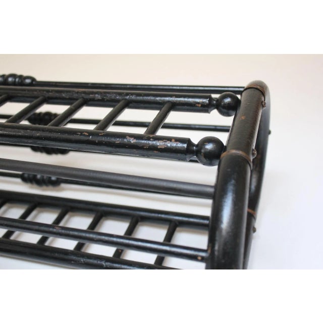 Wood Arts and Crafts Stick and Ball Form Ebonized Umbrella Stand For Sale - Image 7 of 12