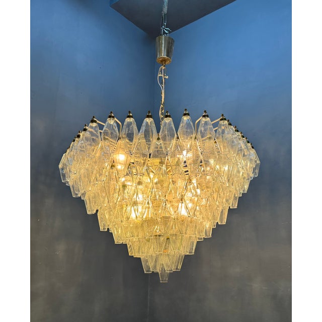 1970s Large Murano Glass Poliedri Chandelier, Italy, 1970s For Sale - Image 5 of 18