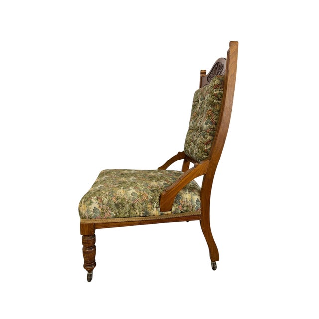 Antique Victorian Eastlake-Style Parlor Chair, 1900 For Sale - Image 4 of 7