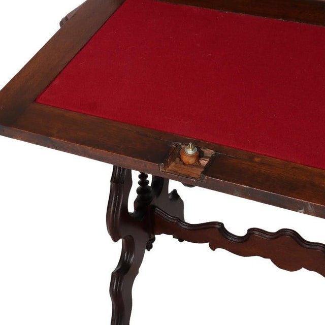 Antique Victorian Walnut Drop Front Desk C1880 For Sale - Image 6 of 15