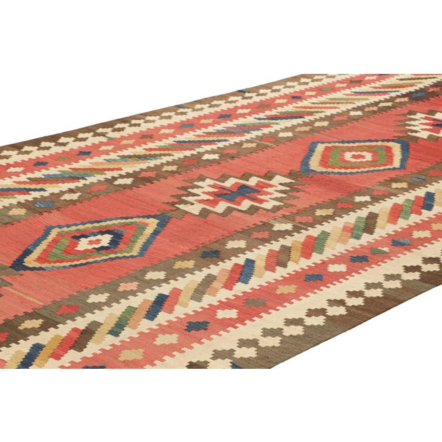 Traditional Vintage Kilim Runner in Red With Geometric Medallions, From Rug & Kilim For Sale - Image 3 of 7