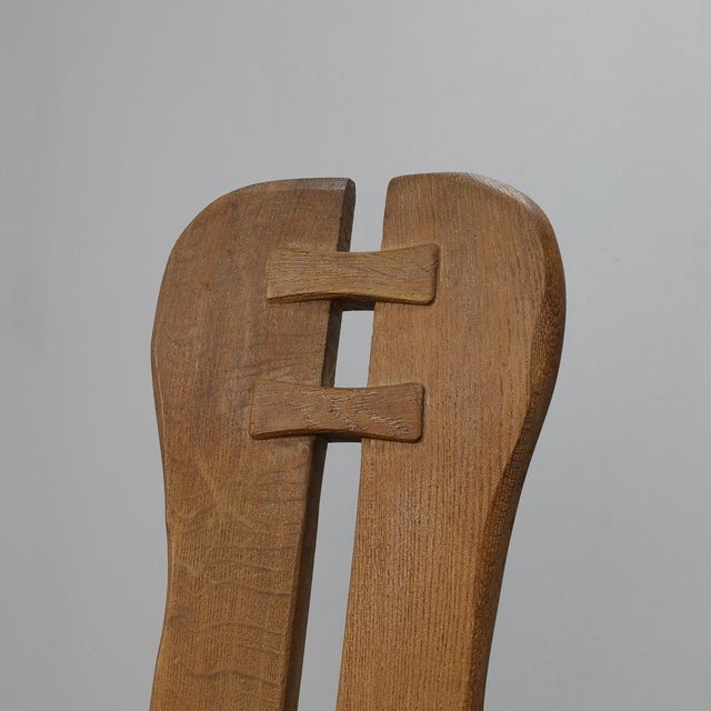 Brutalist Rocking Chair in Oak attributed to De Puydt, 1970s For Sale - Image 6 of 9