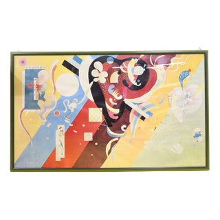 Kandinsky Composition IX Abstract Multicolored Poster in Green Frame For Sale