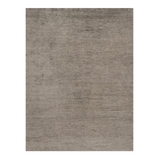 Rug & Kilim’s Oversized Modern Textural Rug in Brown, Gray and Beige Striae - 12x16 For Sale