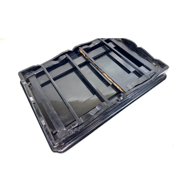 Vintage Chinese Black Lacquer Mother-of-Pearl Inlaid Low Kang Table For Sale - Image 14 of 14