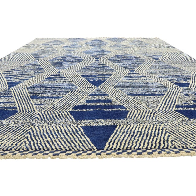 Modern Blue Moroccan Area Rug - 10'05 x 14'01 For Sale In Dallas - Image 6 of 10