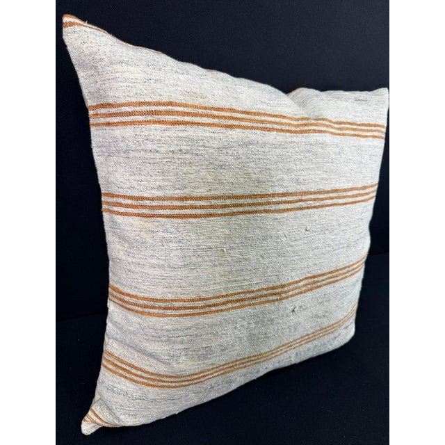 Turkish Hemp Pillow Cushion Natural Beige Rust Pillow Cushion Cover 24x24 #30350 Enhance your home decor with our Kilim...