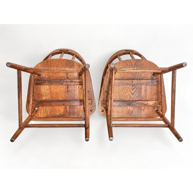 Wood Vintage Original Boling Chair Company Mid-Century Modern Barrel-Back Captain’s Chairs a Beautiful Matching Pair. For Sale - Image 7 of 7