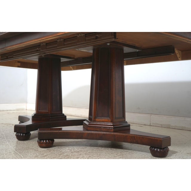 Henredon Large Flame Mahogany Top Dining Room Table For Sale - Image 16 of 18