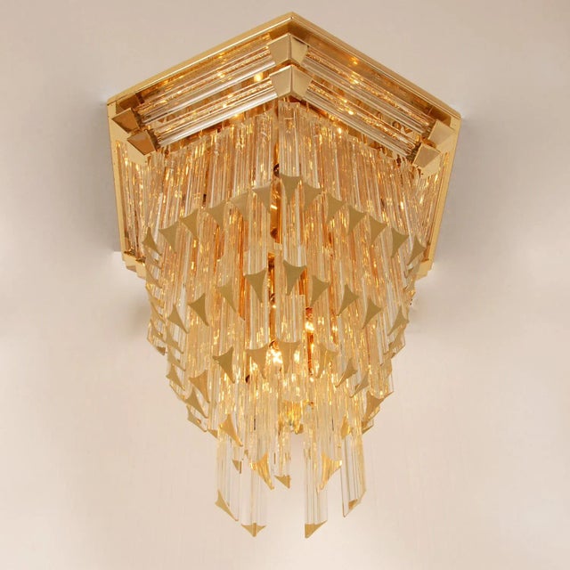 Venini Chandelier Italian Murano Glass lamps 7 Tier Flushmount Style: Timeless Italian design, Mid-Century Modern,...