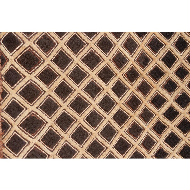 1950s Cacao African Kuba Cloth Panel For Sale - Image 5 of 7