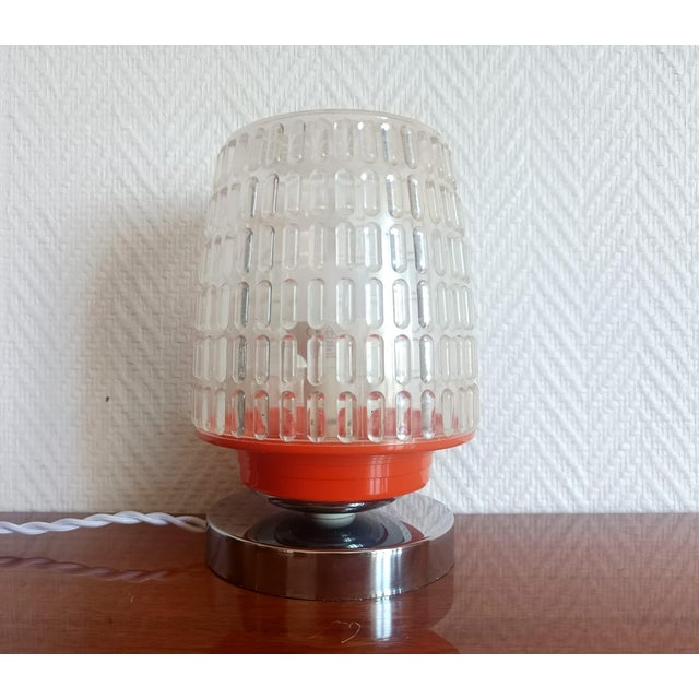 Space Age Orange and Chrome Table Lamp, 1970s For Sale - Image 4 of 9