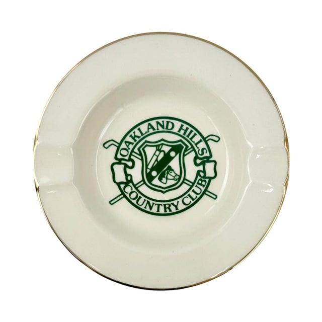 Ivory Vintage Oakland Hills Country Club Ashtray Catchall Dish For Sale - Image 8 of 8