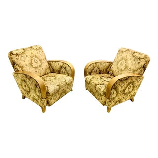 Vintage Swedish Art Deco Club Chairs, C.1930 For Sale