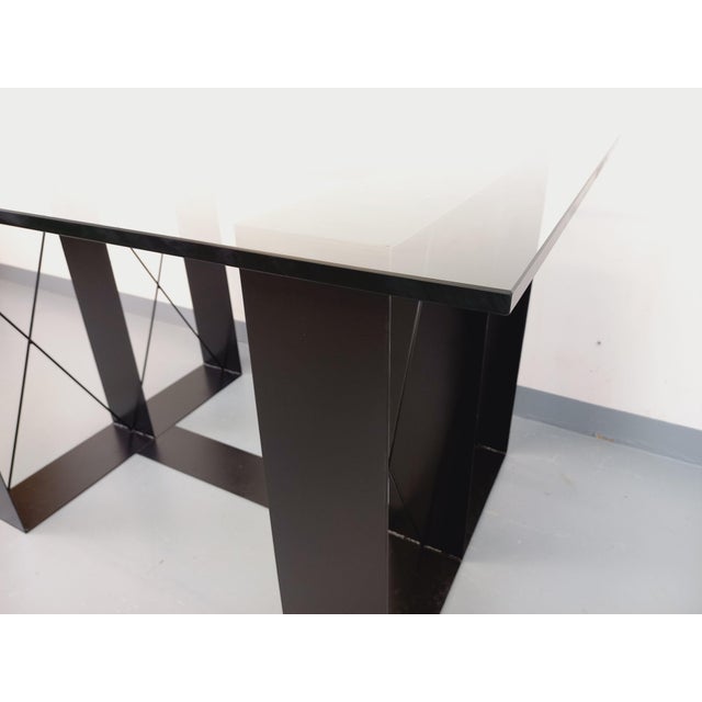 Vintage Rectangular High Table in Glass and Black Metal, 1980s For Sale - Image 15 of 18