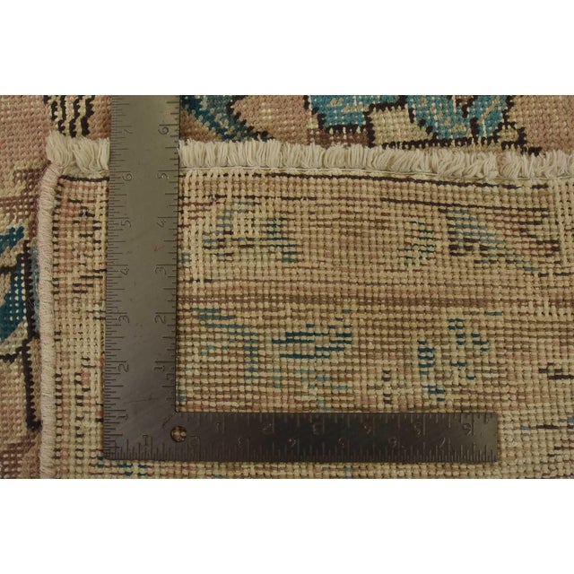 Tabriz Rug 6’4” X 9’9” Pink Wool Vintage Distressed Hand-Knotted Carpet For Sale - Image 15 of 15