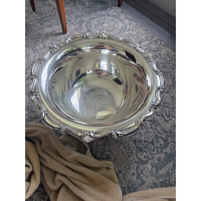 1970s Leonard Silver Plate Punch Bowl - Set of 15 For Sale - Image 11 of 11