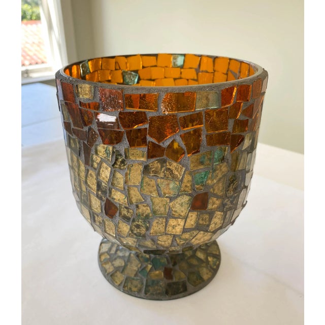 Glass Mosaic Lantern Candle Holders - 7 Pieces For Sale - Image 4 of 11