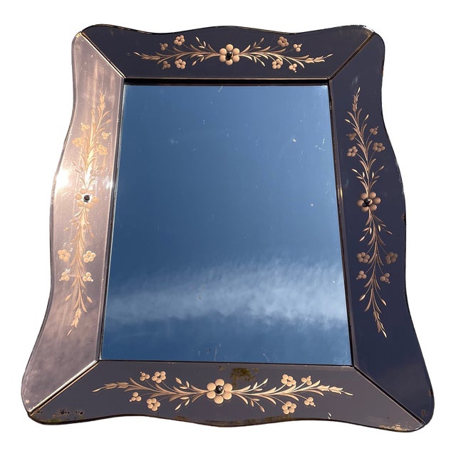 Venetian Salmon Pink Mirror, 1950s For Sale