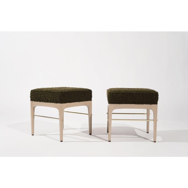 Mid-Century Modern Set of 2 Linear Stools in White Oak Series 18 For Sale - Image 3 of 12