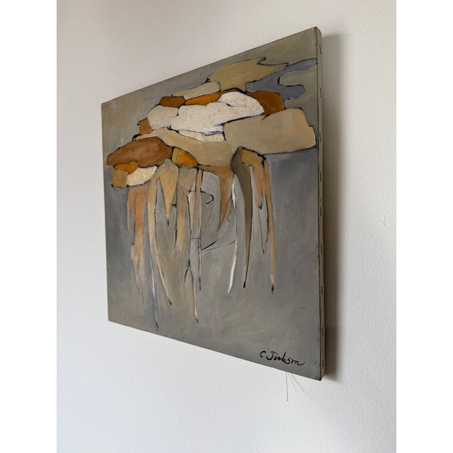 1970s C. Jackson Expressionist Abstract Oil on Canvas Painting – Signed For Sale - Image 4 of 12