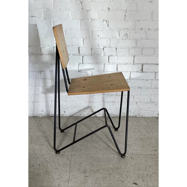 1990s Chipotle Chair by Bruce Gueswel Earlier Production Wood and Wrought Iron Industrial For Sale - Image 13 of 13
