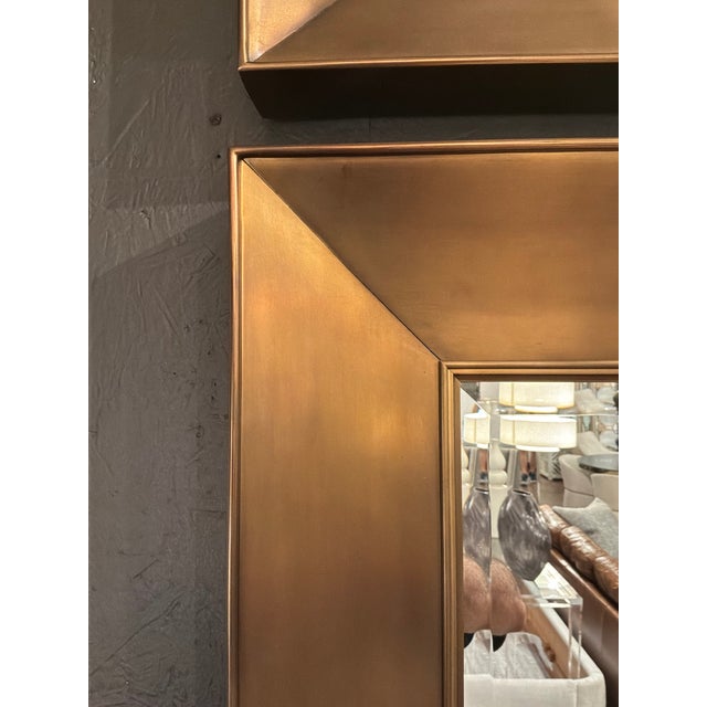 Jonathan Charles Jonathan Charles Hamilton Brass Mirror For Sale - Image 4 of 6