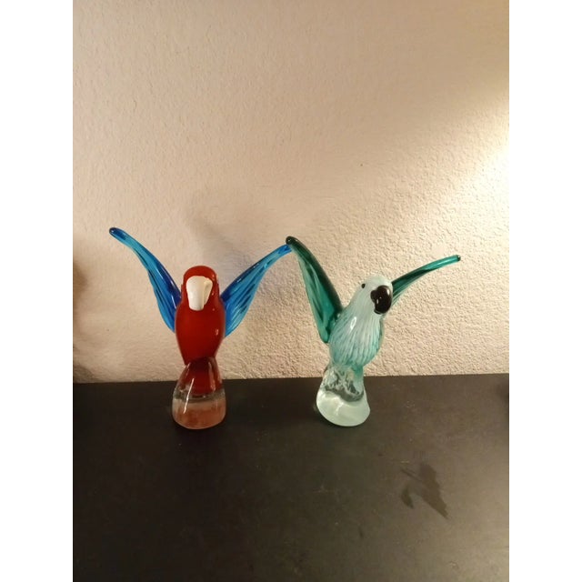 Glass 1990s Art Glass Soaring Toucan Sculptures For Sale - Image 7 of 7