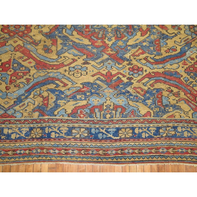 Contemporary Antique Turkish Smyra Oushak Square Rug For Sale - Image 3 of 6