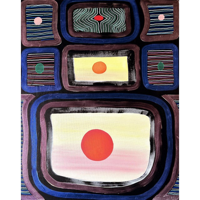 Max Manning “Untitled (CVS275)” Contemporary Blue, Purple, & Red Geometric Abstract Painting, 2024 For Sale