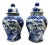 Vintage Large Chinoiserie Blue and White Ginger Jars 22.5" H S/2 For Sale