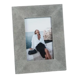 Carpi Suede Lux Photo Frame, 4" x 6", Shoreline Gray