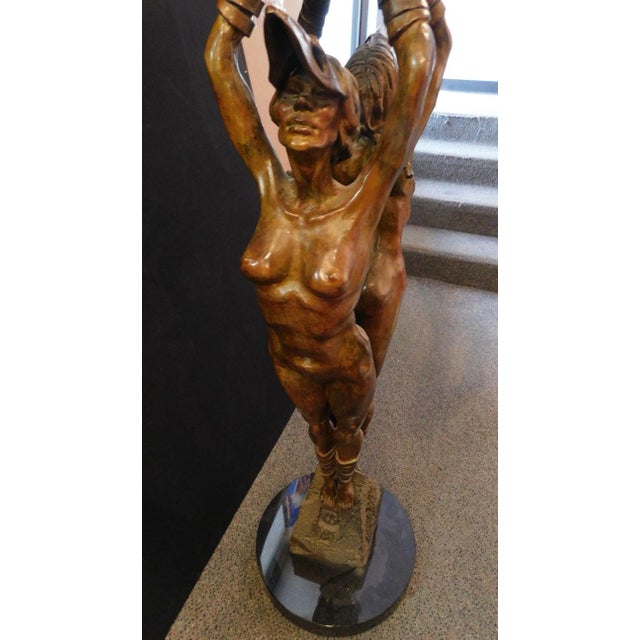 Bronze Renzo "One Thought Conceived" Bronze Sculpture Hand Signed Artwork Lifesize For Sale - Image 8 of 17