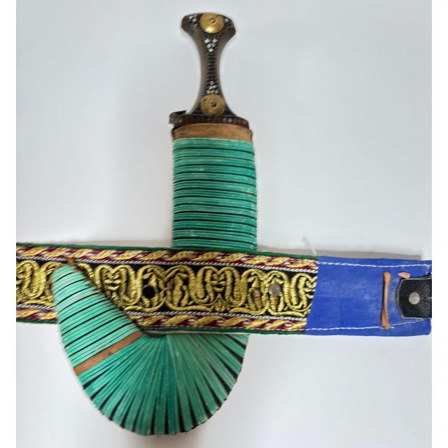 Middle Eastern Yemeni Jambiya, which is the name for the Arabic dagger. Vintage Mid century Yemeni Jambiya Dagger with...