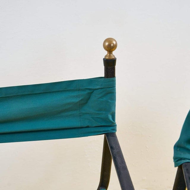 Vintage Metal Directors Chairs For Sale - Image 4 of 8