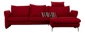 Red Fabric Loredo Corner Sofa Red with Manual Function from Mondo