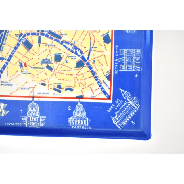 Late 20th Century Vintage Map of Paris Plate For Sale - Image 5 of 11