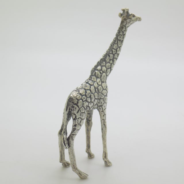 1970s Vintage Italian Handmade Silver 800 Giraffe Figurine, 1970s For Sale - Image 5 of 12