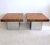 Rare pair of sleek Milo Baughman for Thayer Coggin chrome & burl wood coffee / cocktail tables, USA 1970s. Some age-...