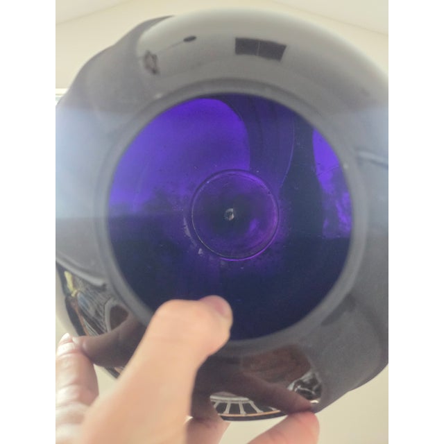 Glass Victorian Art Nouveau Black Amethyst Glass Sculptural Vase For Sale - Image 7 of 7