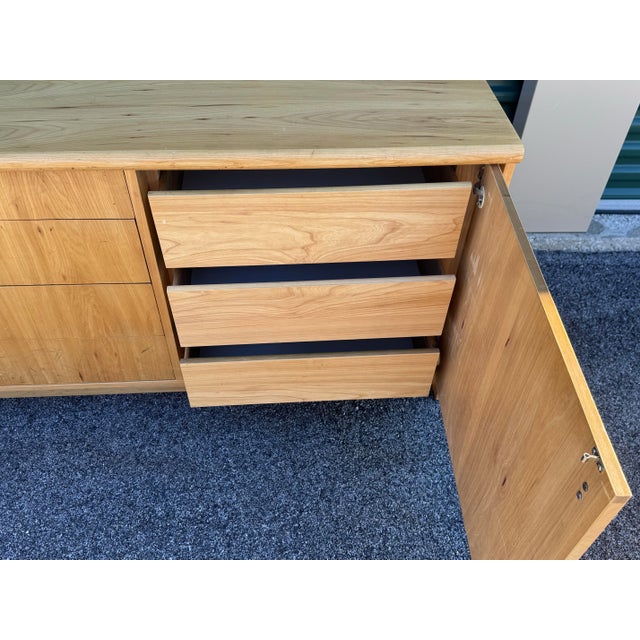 Founders Furniture Company Vintage 1970s Jack Cartright for Founders Furniture Light Elm Wood Low Dresser For Sale - Image 4 of 12