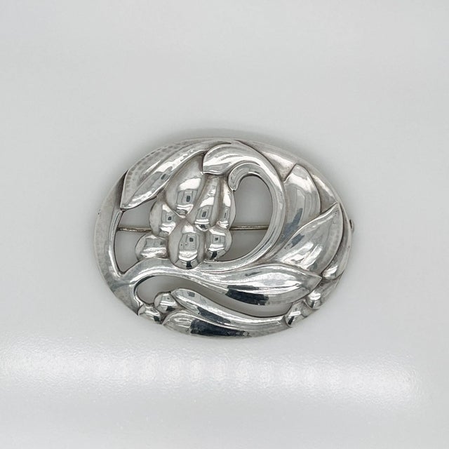 Vintage Georg Jensen Art Nouveau Sterling Silver Brooch No. 65 For Sale In Philadelphia - Image 6 of 12