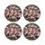 Festoon Flowers Vegan Leather Round Pebble Placemat, Set of 8 For Sale - Image 4 of 5