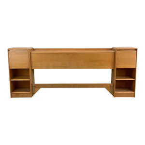 Mid-Century Storage Headboard With Nightstands by Heywood Wakefield