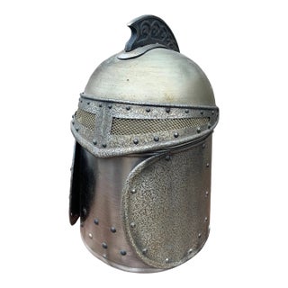 Late 20th Century Pewter Knight’s Helmet Form Ice Bucket For Sale