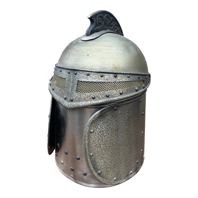 Late 20th Century Pewter Knight’s Helmet Form Ice Bucket For Sale