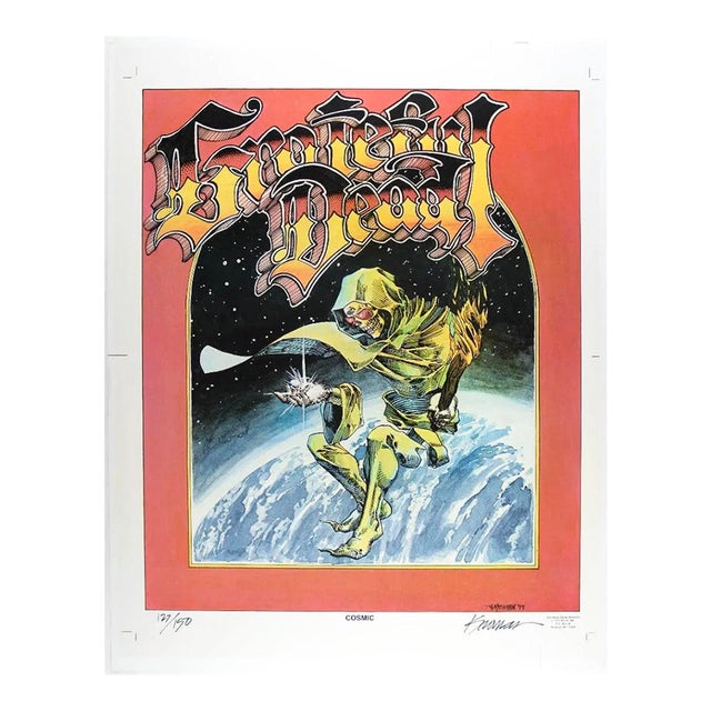 1977 Grateful Dead “Cosmic Charlie” Signed Gary Kroman Printer’s Proof Poster 127/150 For Sale